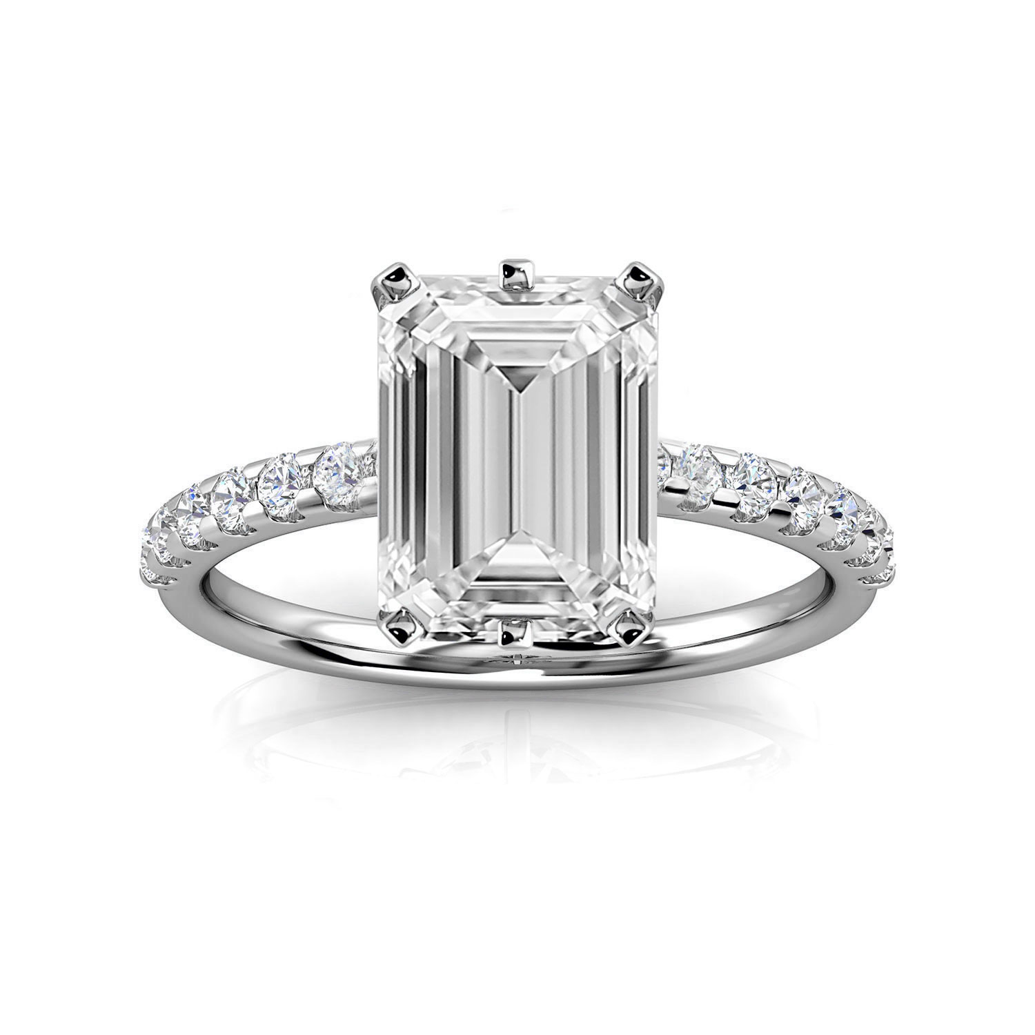 14K White Gold Erina Petite Micro-Prong Lab Grown Diamond Ring (1/5 ct. tw)